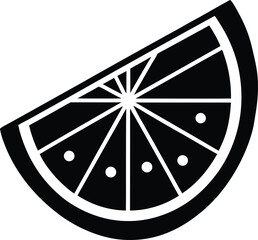 orange slice silhouette vector on white background 