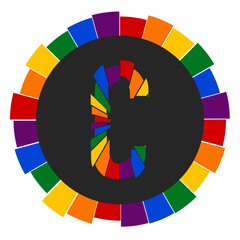 Fototapeta premium Modern capital Letter C Design with Multicolor Geometric Ring