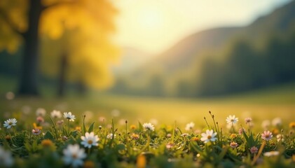 Obraz premium Abstract blurred landscape, perfect for product display, water, abstract, vibrant