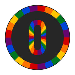 Rainbow Splinter Capital Letter O Logo with Dynamic Circle of Colors, Enclosed in a Black Frame