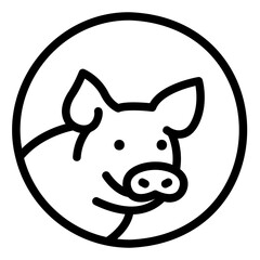 pig Line Icon