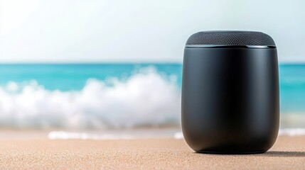 Black Portable Bluetooth Speaker Beach - Minimalist design