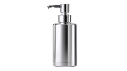 Fototapeta premium Sleek Silver Soap Dispenser Pump Bottle Mockup isolated on transparent background