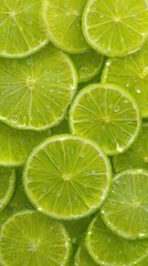 Sliced Limes with Water Droplets