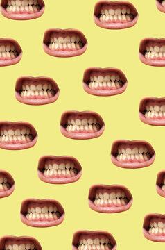 Mouths on a yellow background