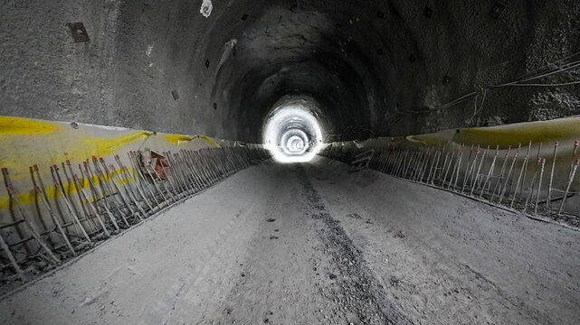 Illuminated Tunnel Construction Progress and Engineering Design