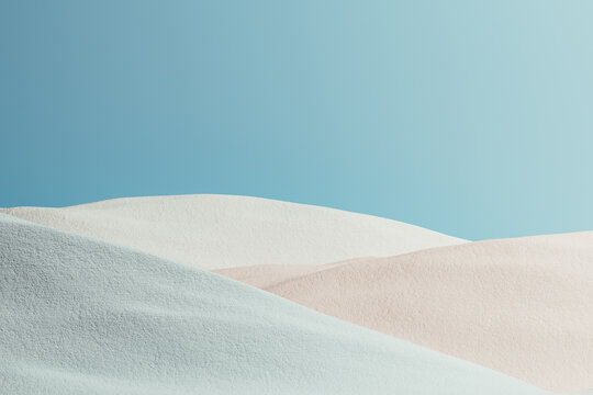Fototapeta Surreal minimalist landscape with soft sand dunes