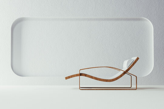 Surreal minimalist space featuring elegant lounge chair
