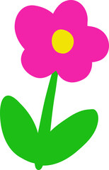 Simple Bold pink flower vector illustration editable