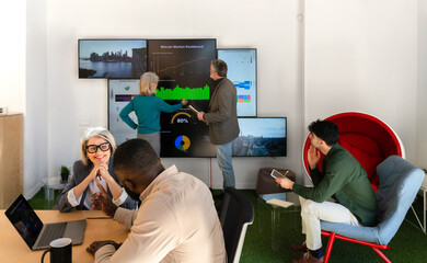 Collaborative Office Environment With Analytics Display