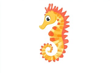 Fototapeta premium Cute seahorse isolated on white background