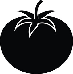 tomato vegetable silhouette icon vector on white 