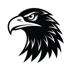 Eagle Head Silhouette Front View Vector