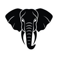 Elephant Head Silhouette Front Facing View