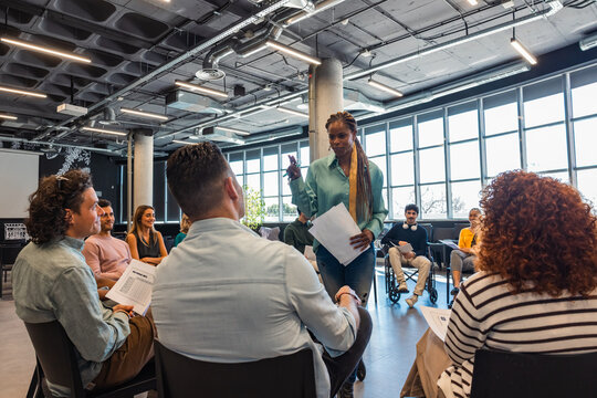 Team Building Workshop With Engaged Participants and Leader