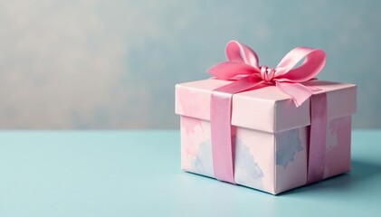 Obraz premium Subtle watercolor painted gift boxes, soft pastel tones, seamless, gift box