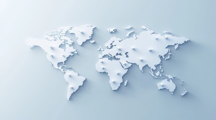 Abstract world map on light background, clean design for global themes, ideal for presentations and educational content.