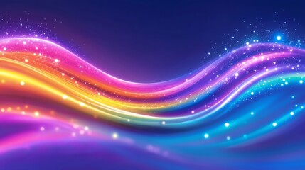 Vibrant Rainbow Spiral of Glowing Dots Abstract Background