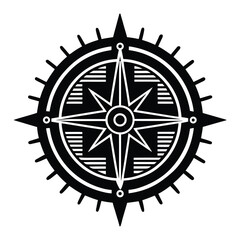Obraz premium Tech compass with microchip needle on white background