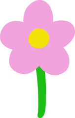 Simple Pink flower vector illustration editable
