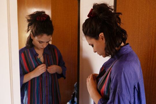 Woman button up the shirt