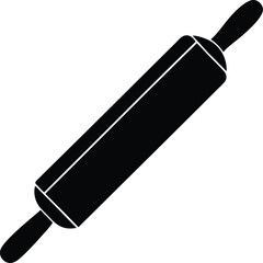 vector rolling pin with dough on white background  