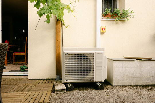 patio with mini split air conditioner  and heater / inverter  