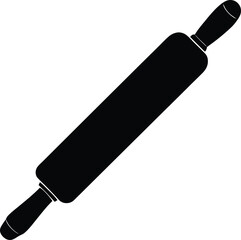 vector rolling pin with dough on white background .eps