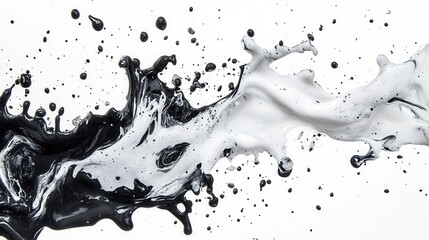 Abstract black and white paint splash