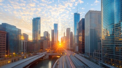 City Sunrise Skyline