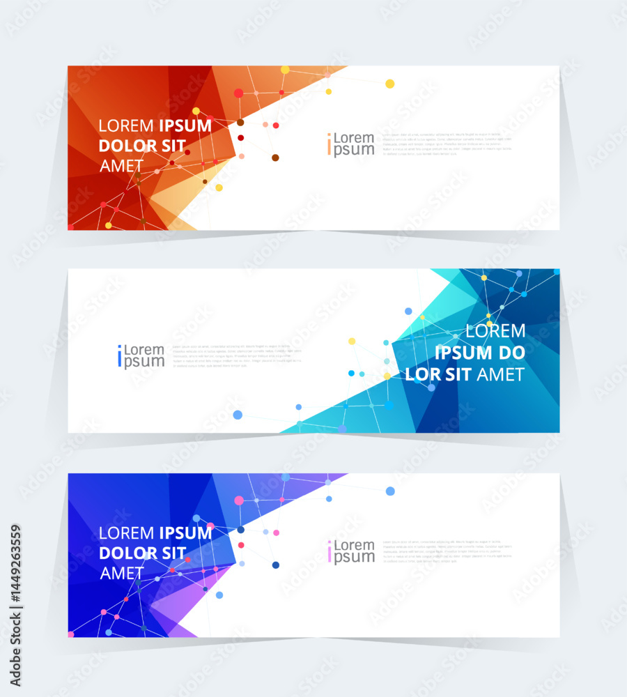 Wall mural geometric banner design with vector presentation template.
