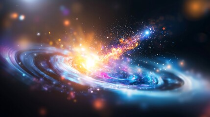 Vibrant Spiral Galaxy Abstract Space Art