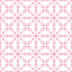 Soft pink pastel geometric flower pattern for background, seamless pattern.