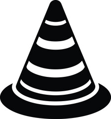 vector traffic cone icon on white background  