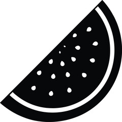 watermelon slice silhouette vector illustration 