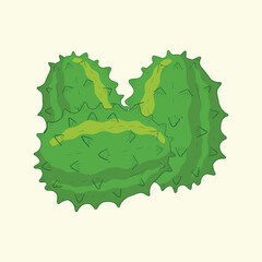 African hornet cucumber vegetables flat design cartoon illustration