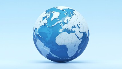 Fototapeta premium A clean and detailed 3D rendering of the Earth, prominently displaying the continents and oceans.