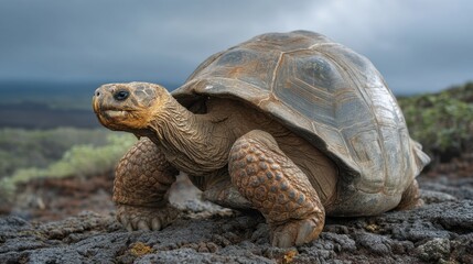 Obraz premium Galapagos Giant Tortoise: Ancient Reptile Portrait