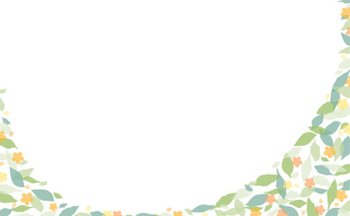 Simple Frame with Green Leaves and Yellow Flowers Diagonal Corner