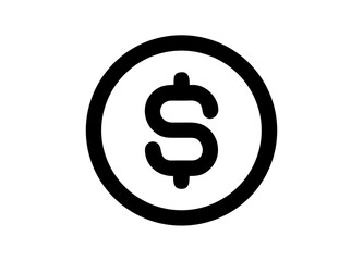 Obraz premium Vector Illustration of a Black Dollar Sign Enclosed Within a Circle – Minimalist Design Representing Currency, Finance, and Commerce Concepts