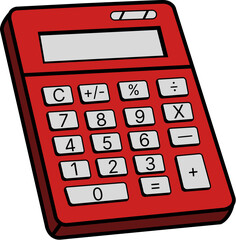Obraz premium red digital calculator