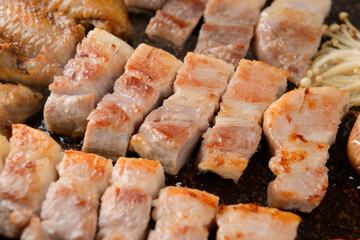 Pork on the grill
