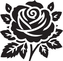 Vector black of a rose flower