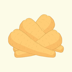 Arracacha vegetables flat design cartoon illustration