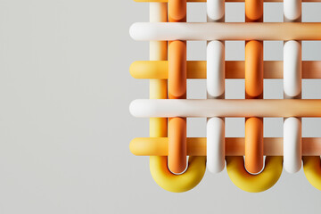 3D abstract woven pattern with curved tubes