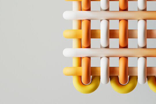 3D abstract woven pattern with curved tubes