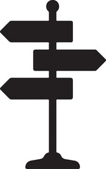 signpost direction arrow board silhouette vector art illustration 