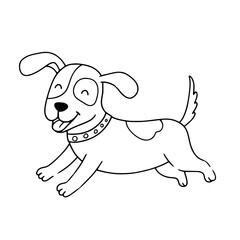 Obraz premium line doodle art of dog