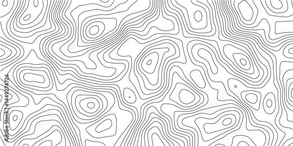 Fototapete Abstract topographic contours map background .Topographic background and texture, monochrome image. Topography and geography map grid abstract backdrop. Business concept. Topography map concept.	