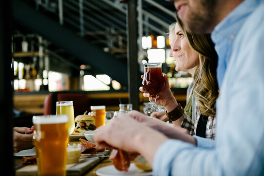 Drinking beer with friends